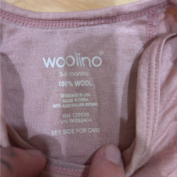 Woolino Pink Wool Baby Bodysuit - Picture 1 of 4